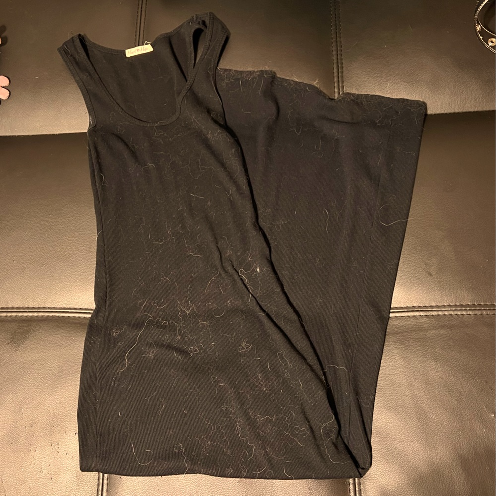 Black Ribbed Maxi Dress